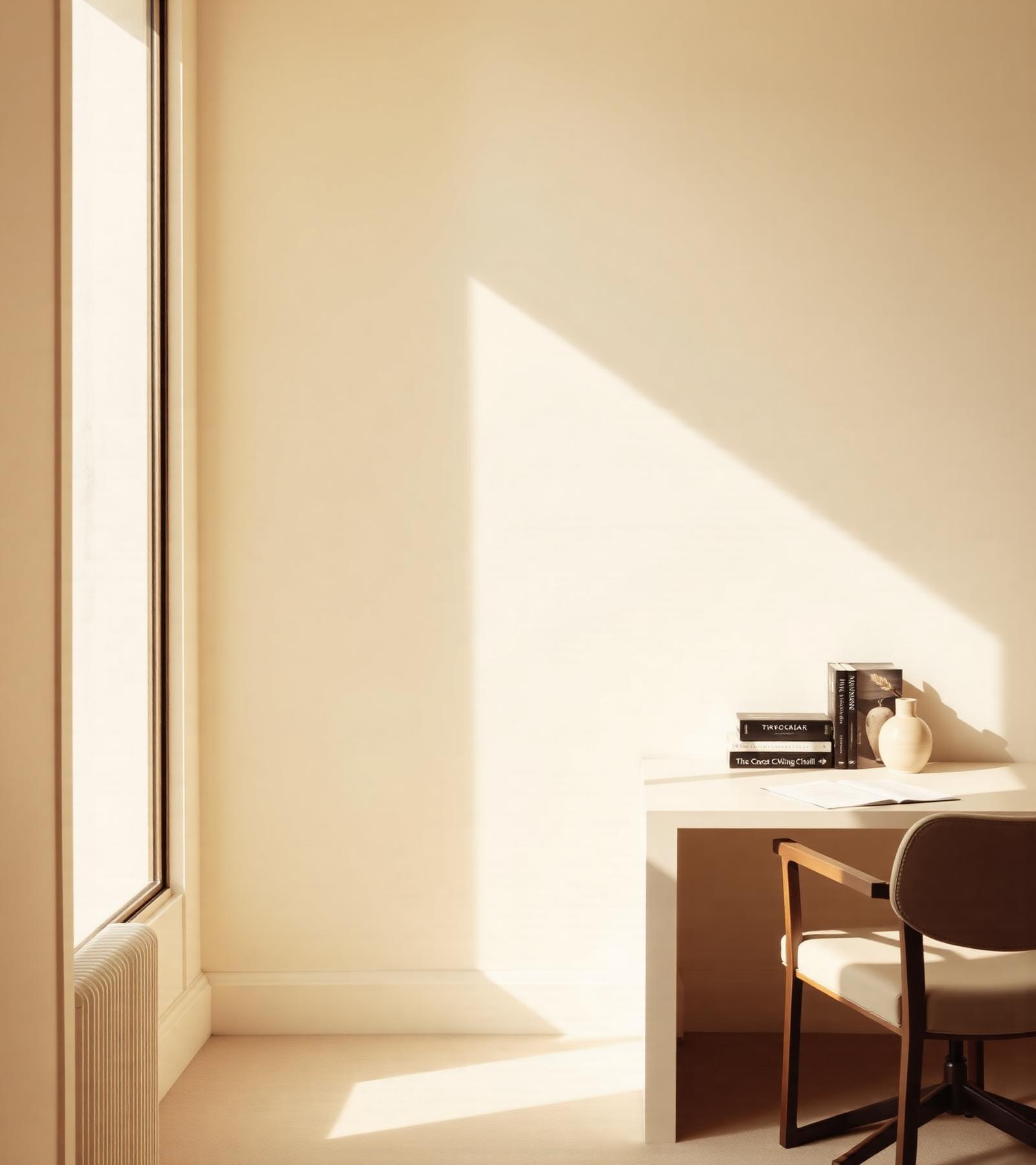 A sunlit editorial workspace